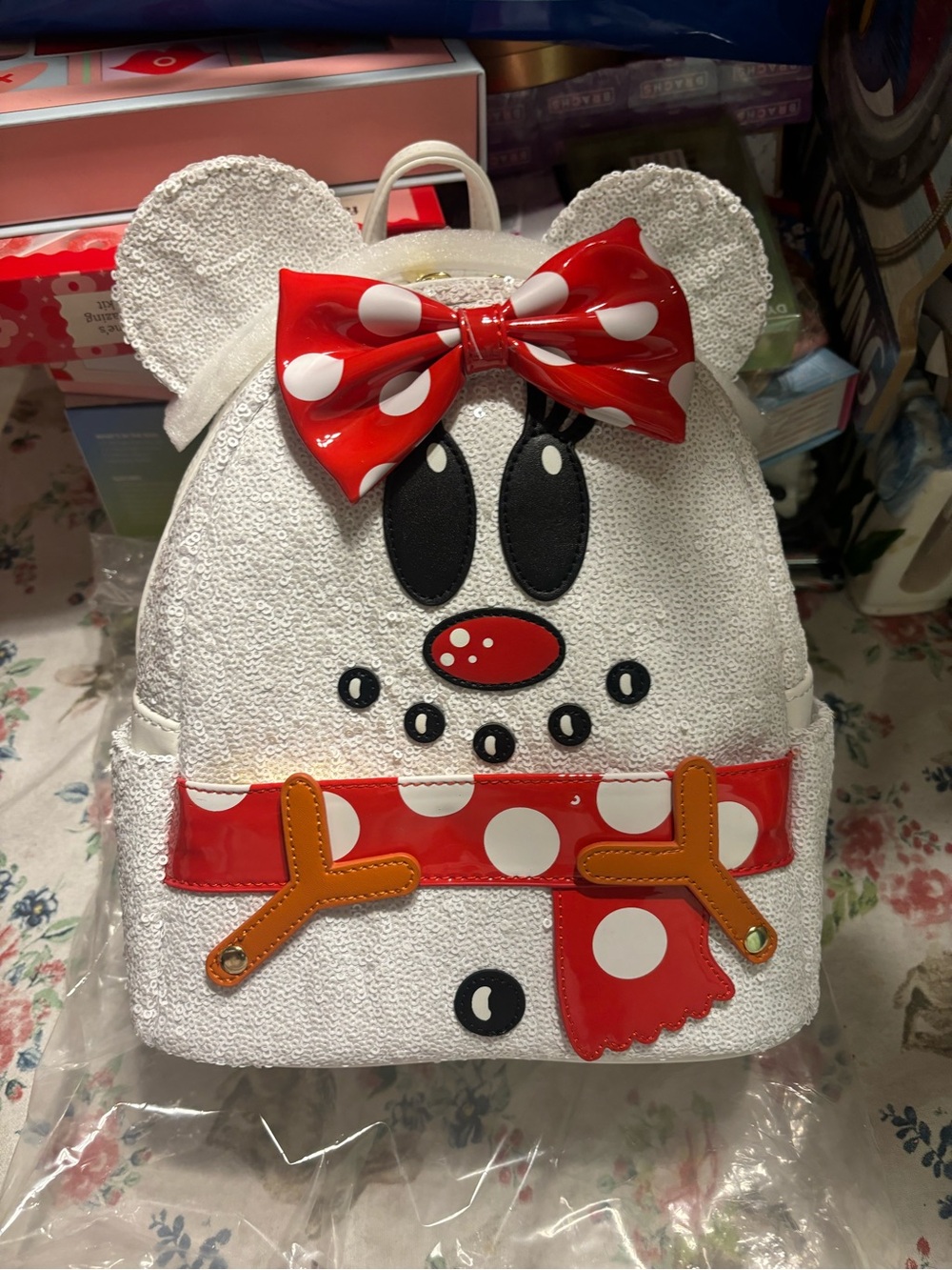Disney Snowman Minnie Mouse Sequin Cosplay Mini Backpack